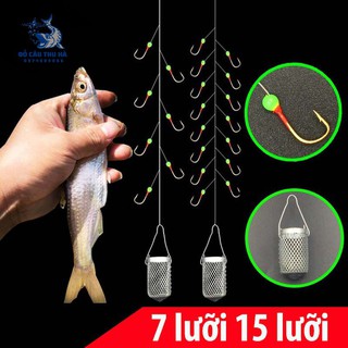 Bộ Thẻo 7 lưỡi câu cá mương hồ siêu nhạy có rọ sắt
