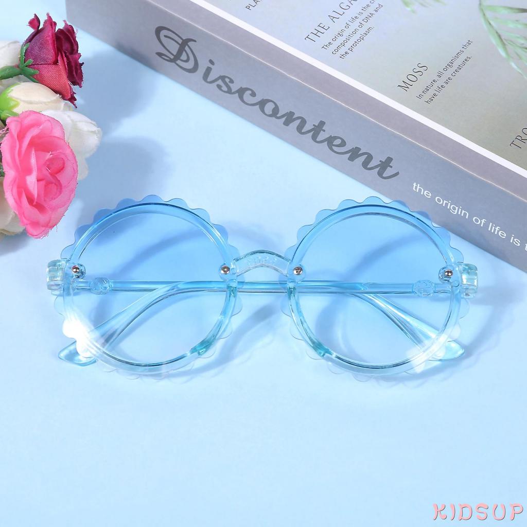KIDSUP1-Kids Sunglasses for Girls Boys Toddler Round Flower Shaped Sunglasses