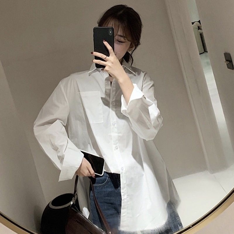 Áo Sơ Mi Nữ Dài Tay Cổ Bẻ Thời Trang Hàn