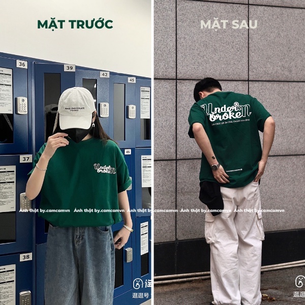 Áo Thun Tay Lỡ UNDERBROKEN Xanh Lá 100% Cotton, áo thun form Rộng unisex nam nữ Mẫu Mới 2022 𝘽𝙮.𝘾𝙖𝙢𝙘𝙖𝙢