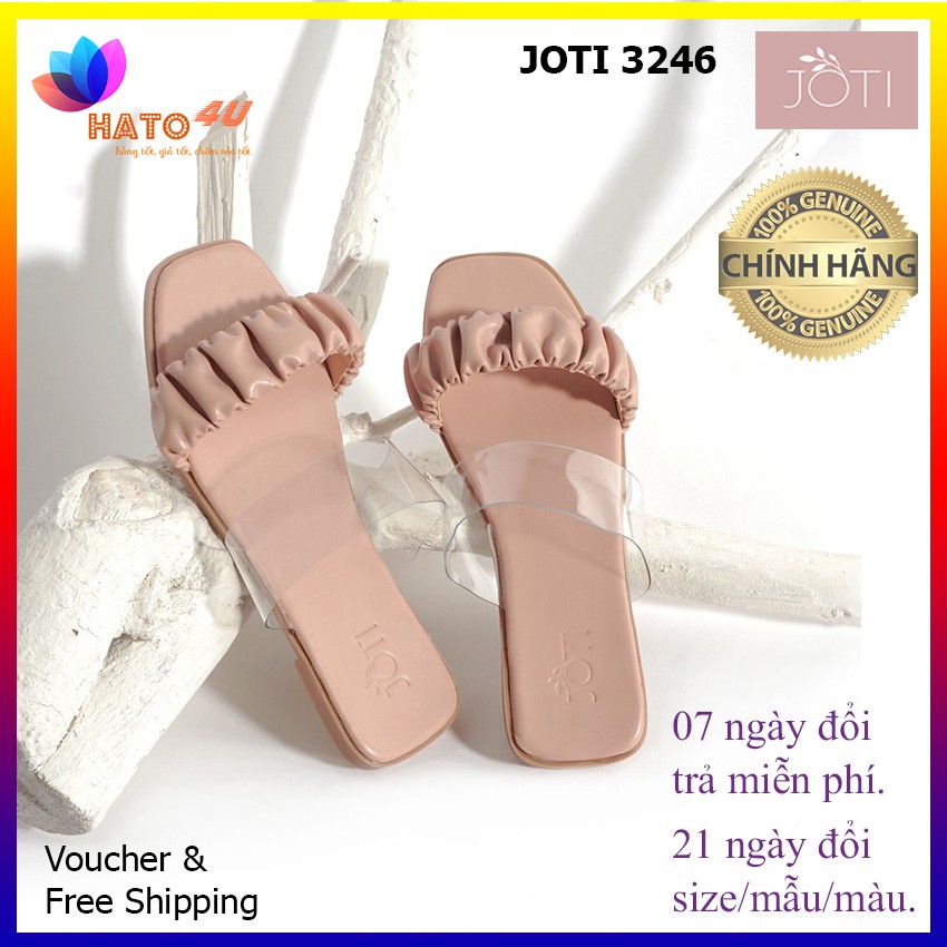 Dép Thời Trang Nữ JOTI Mehdi 3246VN0 2020 - Quai Nhún Phối Mika Đế Bằng - Mang Dạo Phố Đi Biển