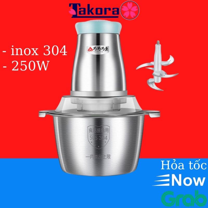 Máy xay thịt loại tốt 2 lít inox 304| Máy xay thịt inox đa năng 3 lít, thực phẩm, trái cây, hoa quả cao cấp