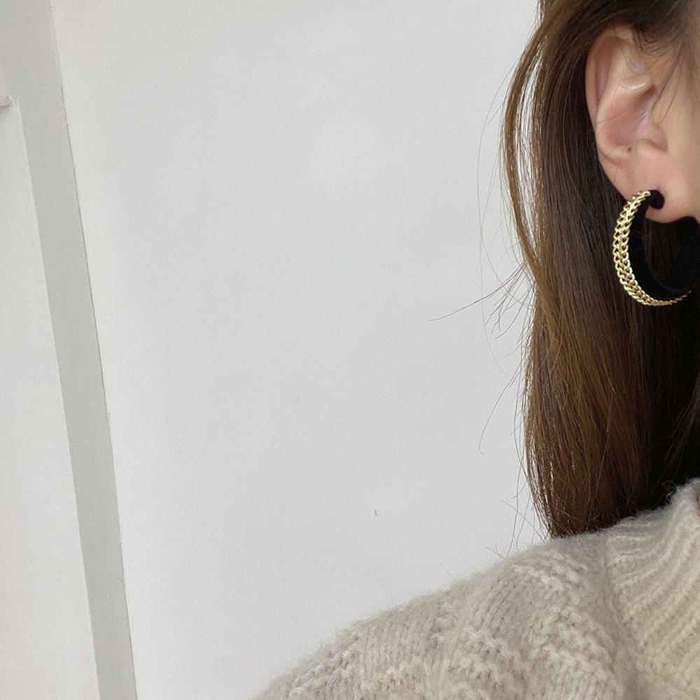 Khuyên Tai Hình Chữ C VANES1 Phong Cách Hàn Quốc Thanh Lịch Thời Trang