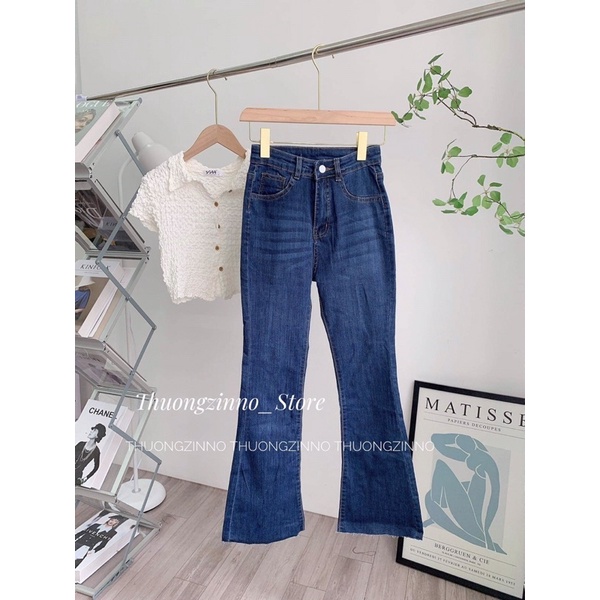 [Ảnh thật/Video]Quần ống loe cắt gấu nhiều màu tôn dáng