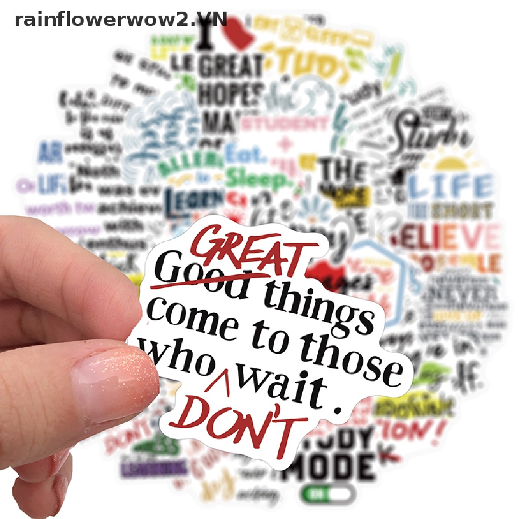 Bộ 50 Miếng Dán Bình Nước Vinyl Chống Thấm Nước