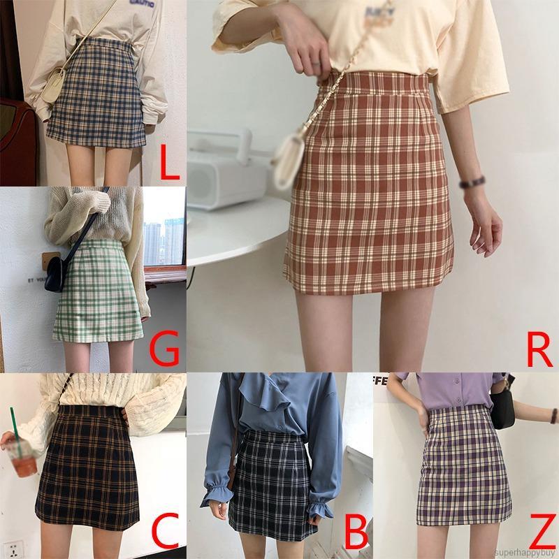 Chân Váy Ngắn Họa Tiết Caro Thời Trang Hàn Quốc