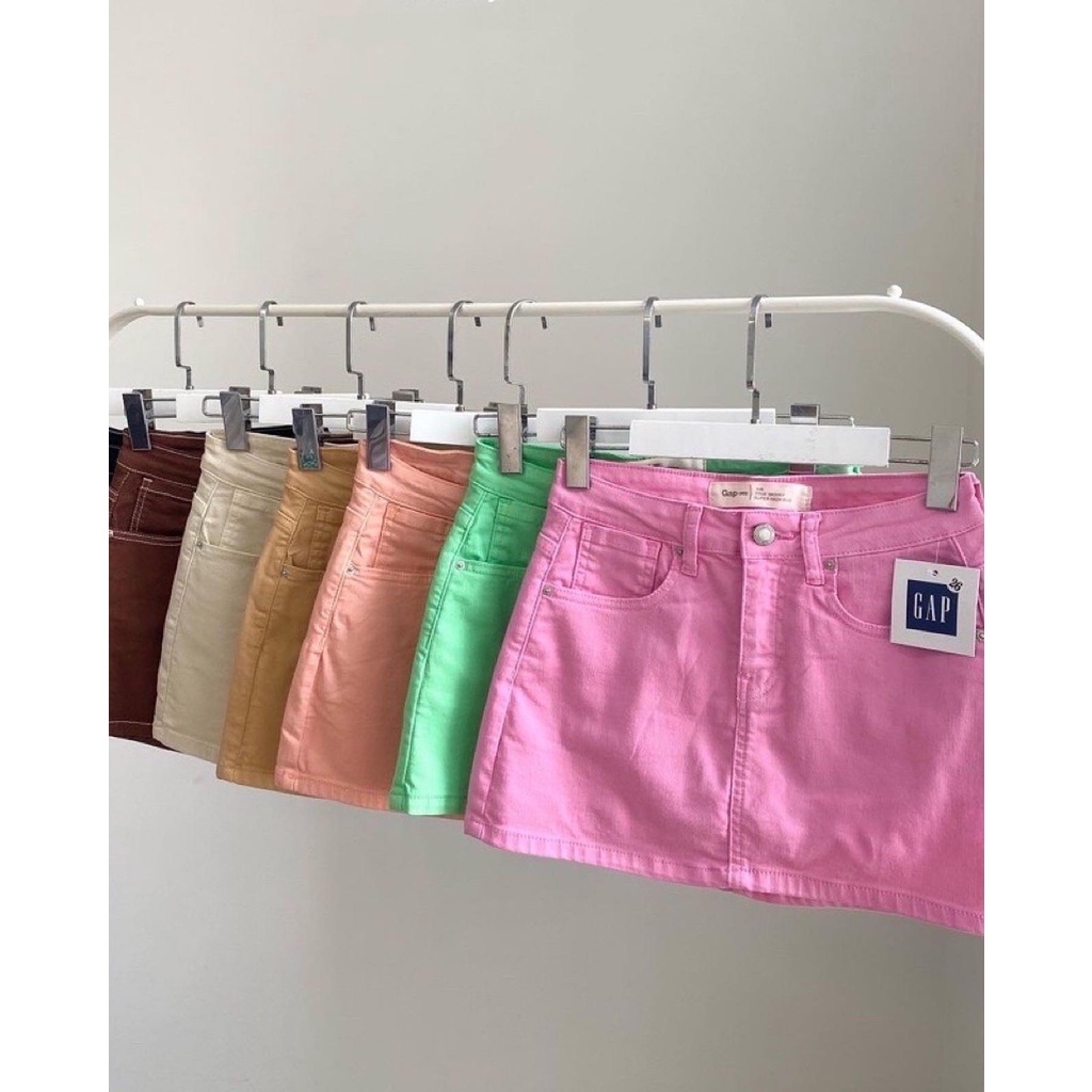 Chân Váy Basic 10 MÀU trendy mùa hè - có quần bảo hộ - tone pastel dễ thương vải denim co giãn