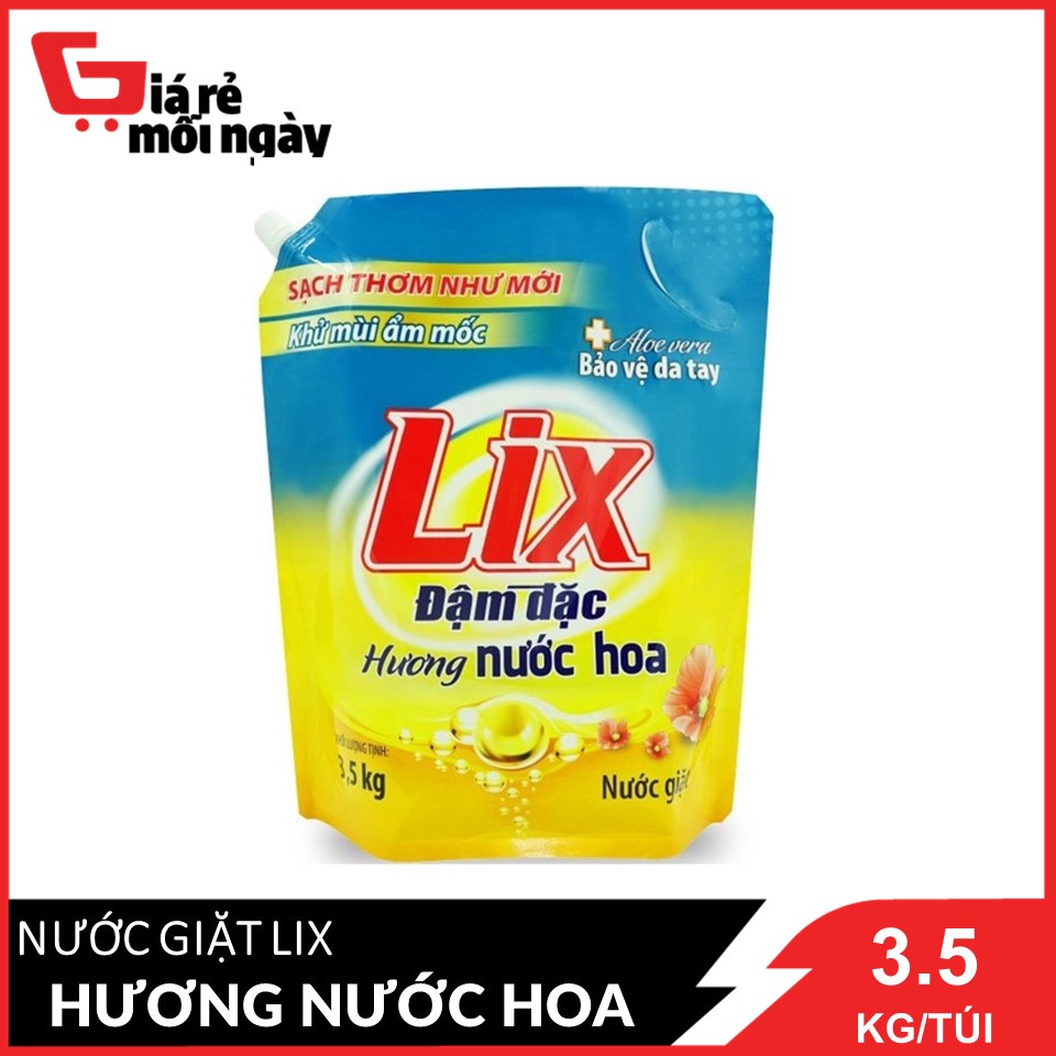 Túi Nước Giặt Lix Đậm Đặc Hương Nước Hoa 3.5Kg NGH07 - Tẩy Sạch Vết Bẩn Cực Mạnh