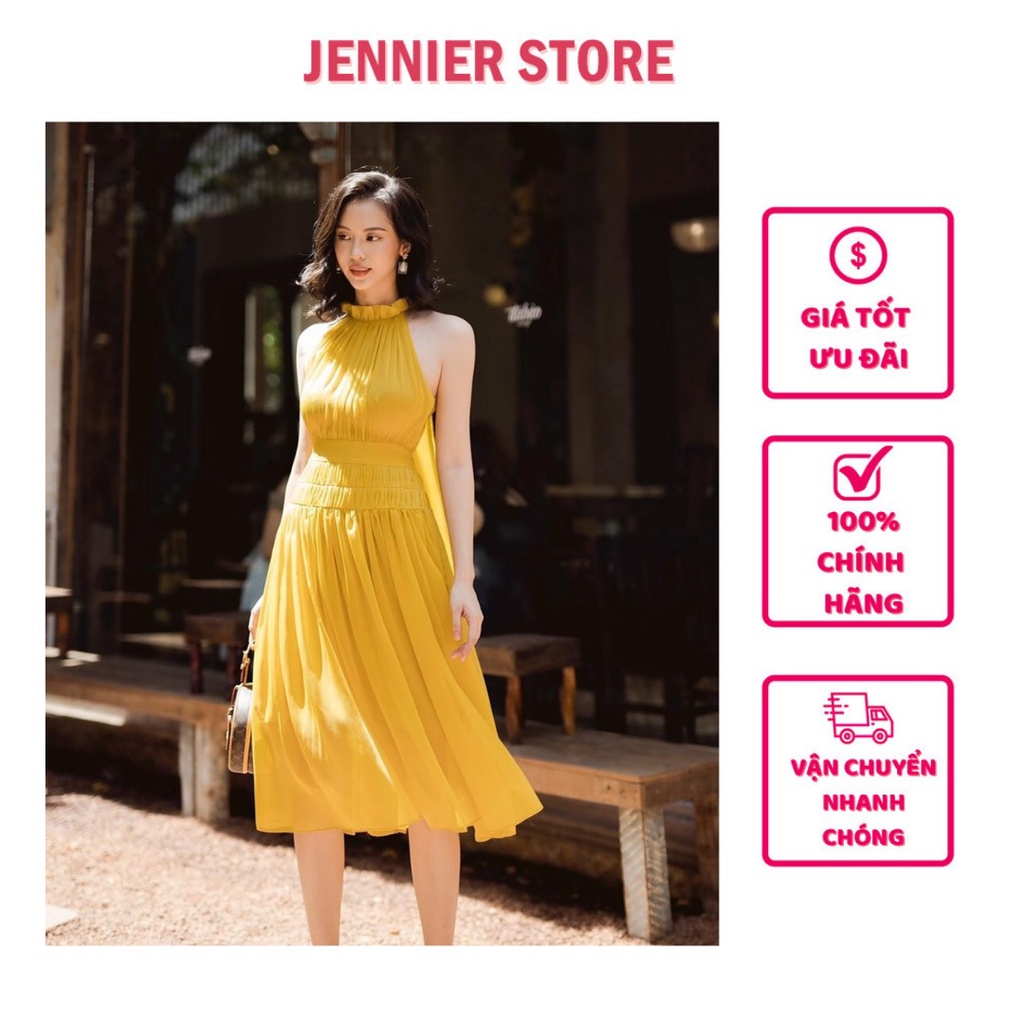 Váy maxi yếm vàng