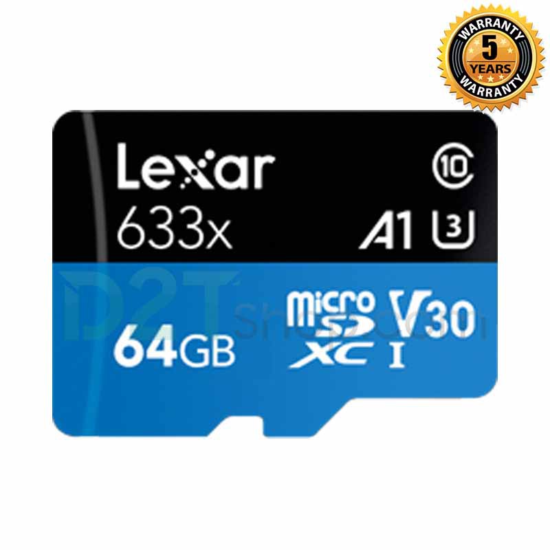 Thẻ nhớ Lexar 64GB Micro SDHC 633X-U3 (95MB/s) dùng cho máy ảnh, flycam, camera hành động-chính hãng BH 5 năm | BigBuy360 - bigbuy360.vn