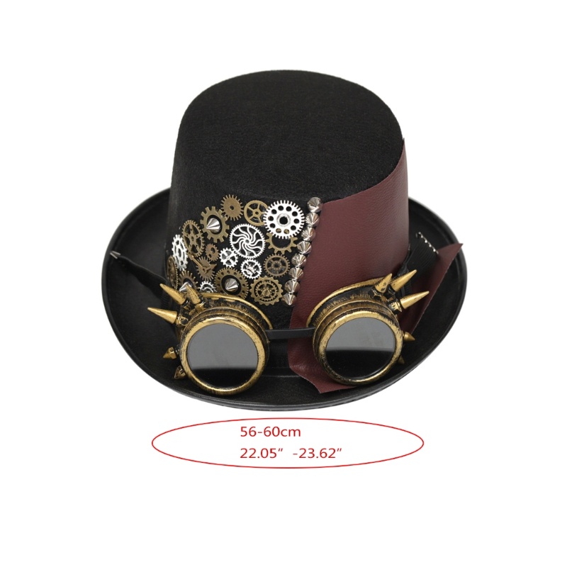 Han Mũ Đội Đầu Kèm Kính Bảo Hộ Phong Cách Gothic Gay Jazz Cho Lễ Hội