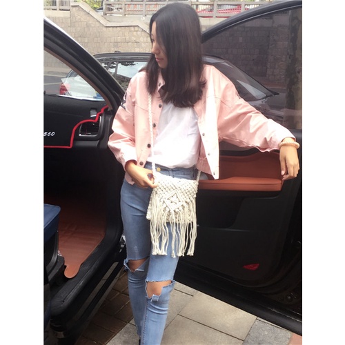 Túi Cói Dệt Tua Rua Phong Cách Boho