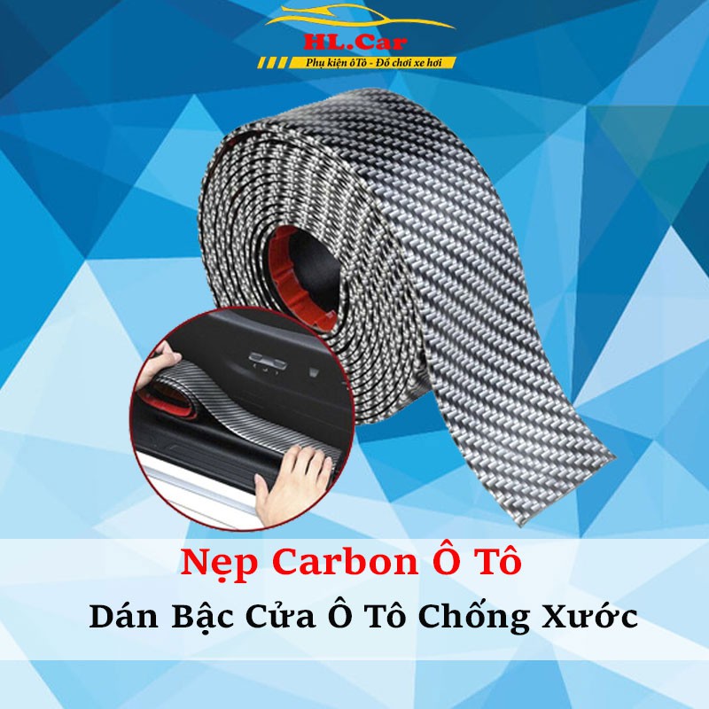 [Mã LIFEAU5SALE giảm 20k đơn 50k] Nẹp Cacbon Dán Bậc Cửa Ô Tô Chống Xước – Bản Rộng 5cm - 7cm