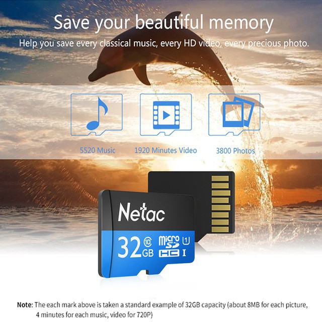 Thẻ Nhớ SD Micro NETAC 32GB Class 10 - Bảo Hành 5 Năm | BigBuy360 - bigbuy360.vn