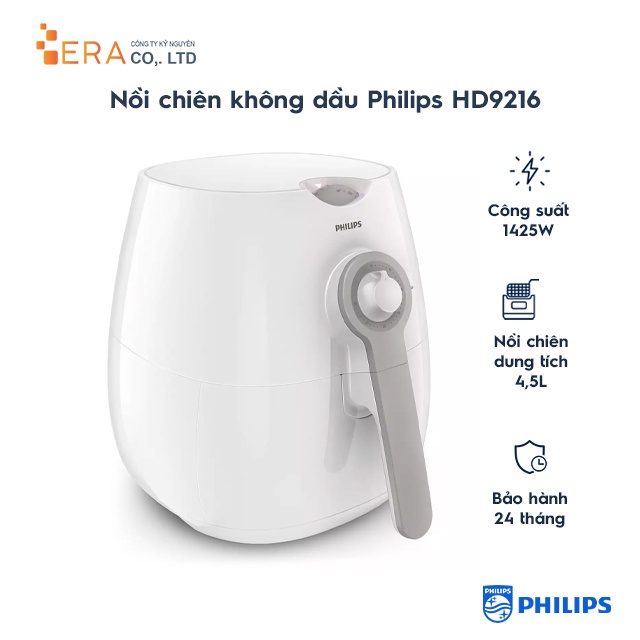 [Mã ELHADEV giảm 4% đơn 300K] Nồi chiên không dầu Philips HD9216