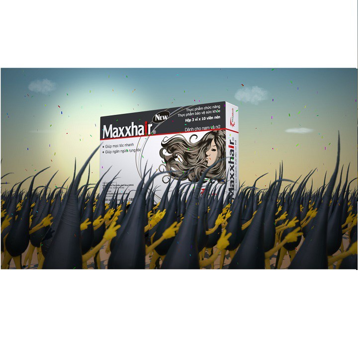 Maxxhair New - Ngăn rụng tóc, giúp tóc mọc nhanh ( Hộp 30 viên )
