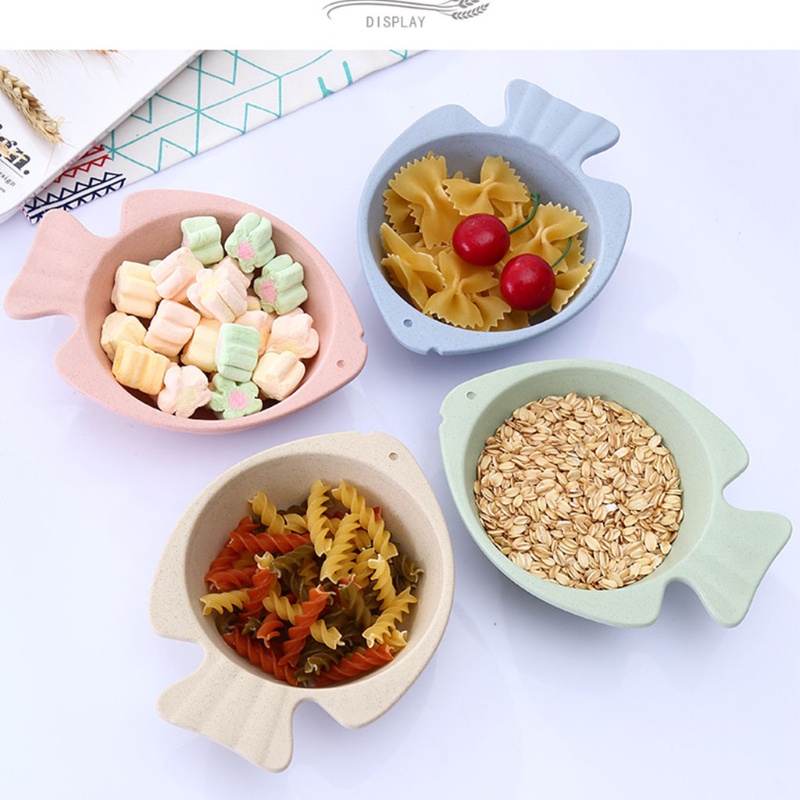 Bộ Tô Và Muỗng Hình Cá Hoạt Hình Bằng Chất Liệu Rơm Lúa Mì Không Vỡ Có Thể Phân Hủy Sinh Học Dành Cho Trẻ Em