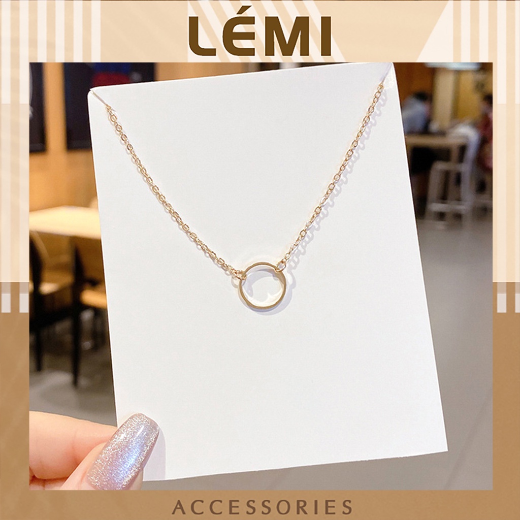 Vòng cổ nữ mặt hình tròn đơn giản dễ phối đồ thời trang Hàn Quốc Lémi accessories
