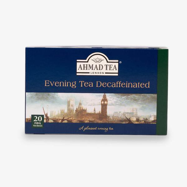 Trà đen Buổi tối khử caffeine - Ahmad Decaffeinated Evening Tea (túi lọc có bao thiếc - 20 túi/hộp)