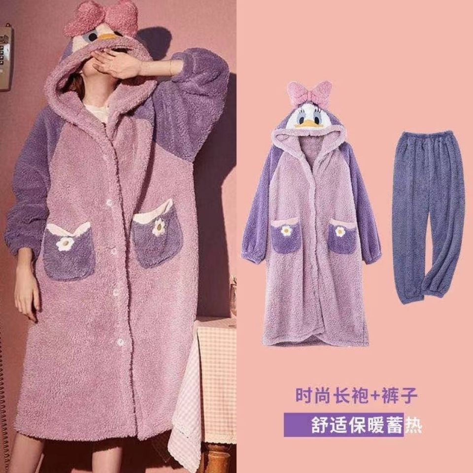 Đầm Ngủ Lông Cừu San Hô Dày Dáng Dài Thời Trang Thu Đông Cho Nữ | BigBuy360 - bigbuy360.vn