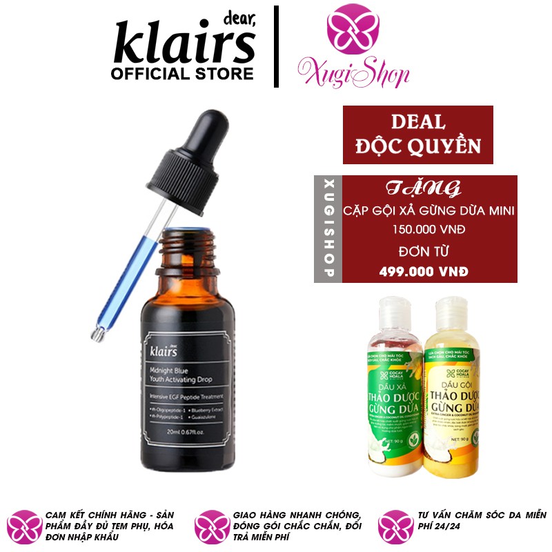 Tinh Chất Dear Klairs Phục Hồi Da Và Dưỡng Ẩm Midnight Blue Youth Activating Drop 20ml