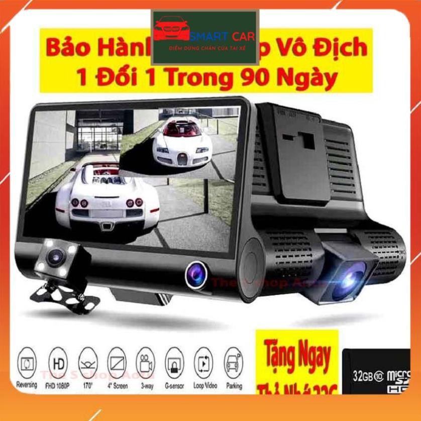 Camera Hành Trình Ô Tô 3 Mắt Camera, Màn Hình 4 Inh Full HD, Ghi Hình Đa Chiều, Có Chế Độ Ghi Đè Kèm Thẻ Nhớ 32G/64G | BigBuy360 - bigbuy360.vn