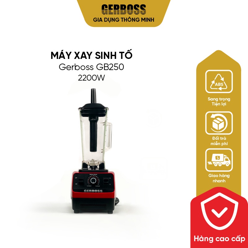 Máy xay sinh tố công nghiệp Gerboss xay thịt cá, rau củ, xay đá... công suất 2200W siêu bền