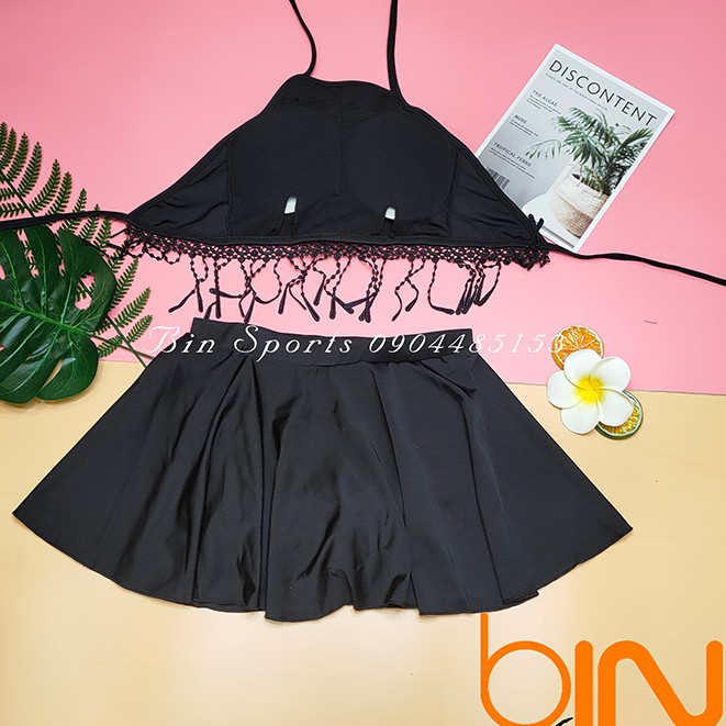 Bộ Bơi Nữ Hai Mảnh Quần Gỉa Váy Tua Rua Freesize BHV033 | BigBuy360 - bigbuy360.vn