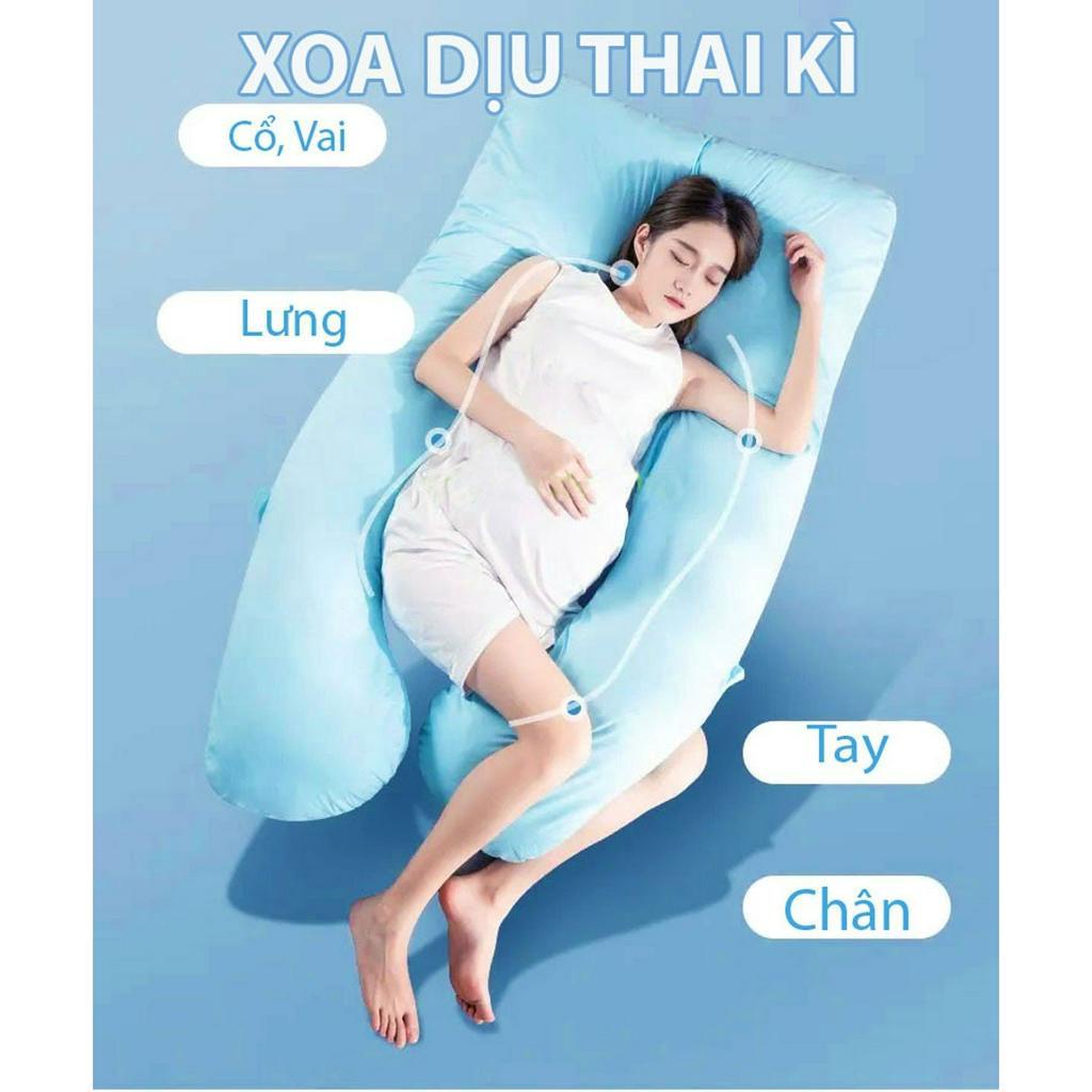 Gối Chữ U Bà Bầu Zcare, Vải Sợi Bông Tự Nhiên, Đầy Đủ Giấy Tờ Nguyên Vật Liệu UB09