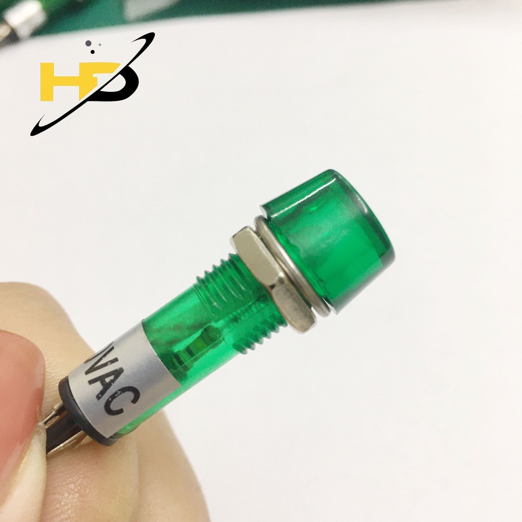 Linh Kiện Điện Tử, Bộ 5 Con Led Đèn Báo Màu Xanh Lá 220V