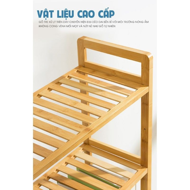 Kệ Để Chậu Hoa, Cây Cảnh Nhiều Tầng, Gỗ Tre Cao Cấp Lắp Ghép, Phong Cách Hàn Quốc