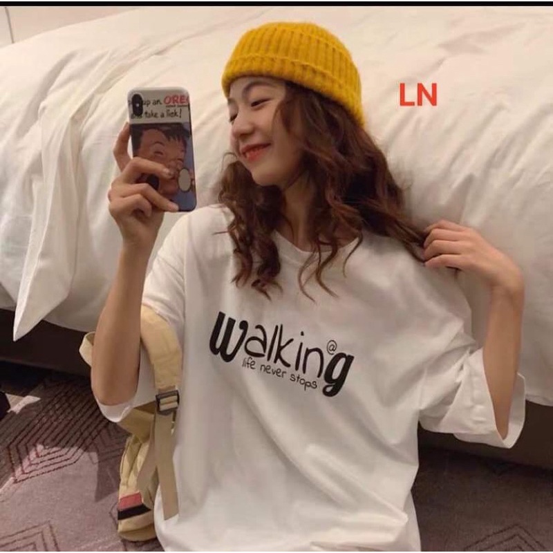 Áo Thun Trend Walking Áo new 100%Unisex nam nữ Hot 2022 Basic cotton loại 1 giá rẻ