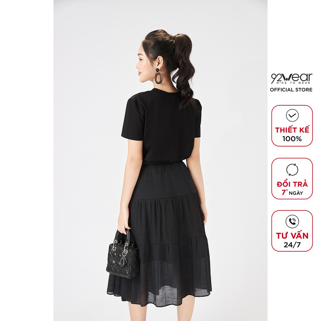 Chân váy dài 92WEAR nhiều màu dáng xòe rút dúm bèo JDW0746 | BigBuy360 - bigbuy360.vn