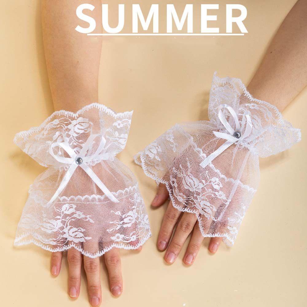 Găng Tay Lưới Đính Nơ Hóa Trang Lolita Cho Cô Dâu
