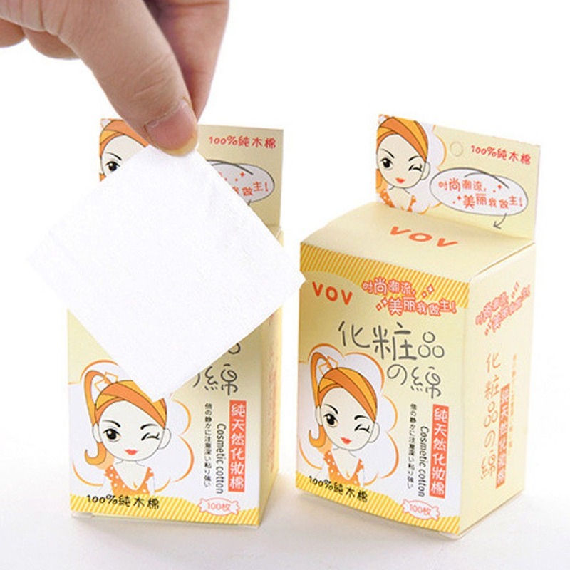Hộp 100 Miếng Bông Tẩy Trang Chất Lượng Cao