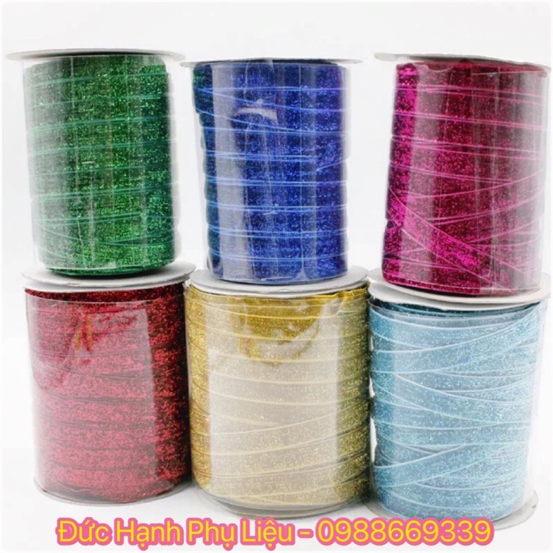 Ruy băng nhung kim tuyến cỡ 1cm đủ các màu
