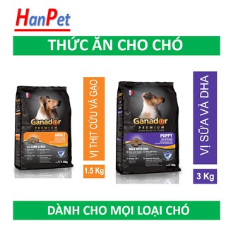 HCM- (Gói lớn 1,5kg và 3kg) Ganador adult và Puppy - Thức ăn chó dạng viên hạt khô cho mọi loại chó