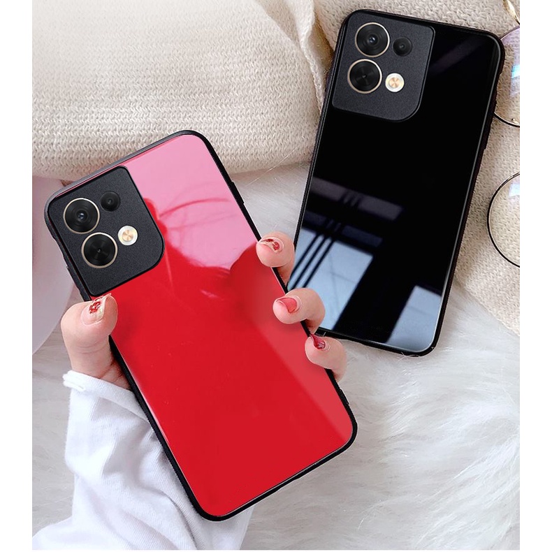 Ốp Lưng OPPO RENO 8 4G, RENO 8 5G, RENO 8Z 5G Mặt kính gương sáng bóng cao cấp