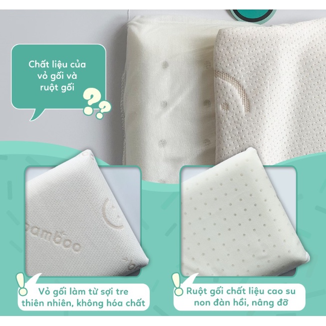 Gối Ngủ BABYWORKS sợi tre tự nhiên, duy trì nhiệt độ thoải mái Cho Bé Từ 3-12 Tháng Trở Lên - Herbaby