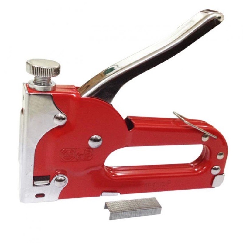 Kìm bấm gỗ - Dụng cụ bắn đinh ghim TOP cầm tay có điều chỉnh tăng lực - Tặng hộp 5000 ghim 16/6