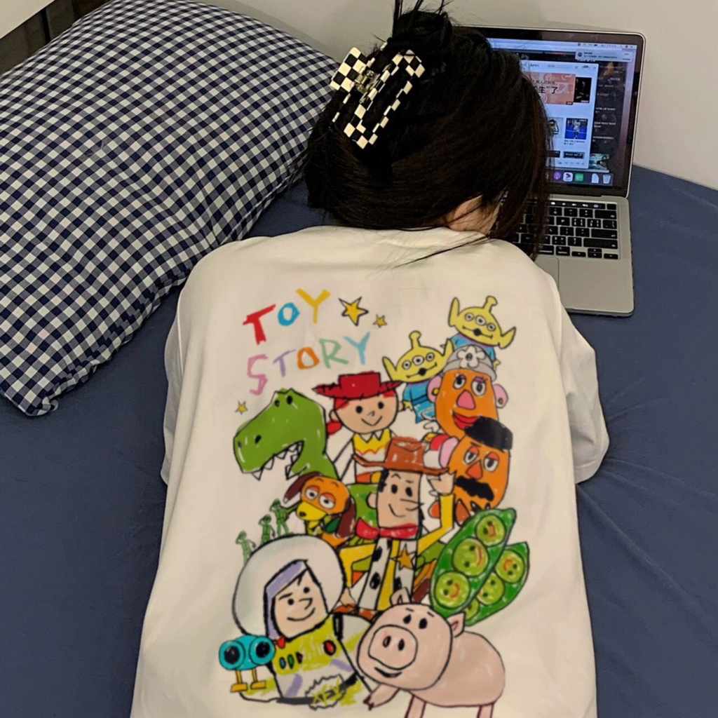 ZHELIHANGFEI Áo thun tay ngắn in hình chữ cái áo ngắn tay kiểu dáng rộng thoải mái