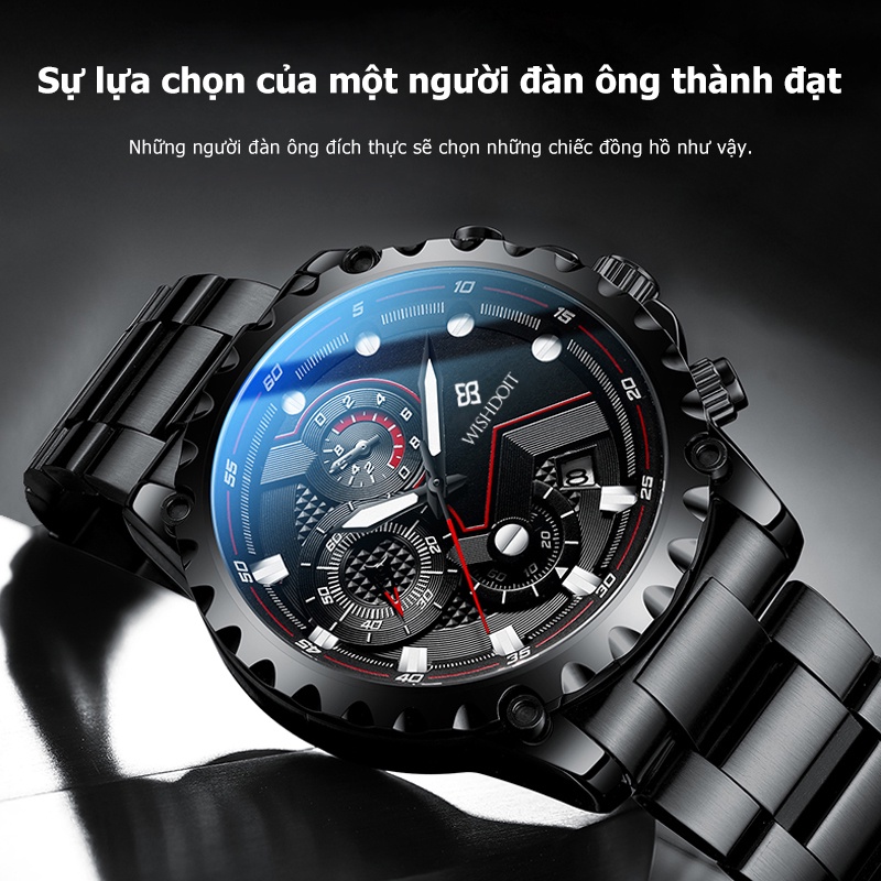 Đồng hồ quartz chất liệu thép không gỉ WISHDOIT