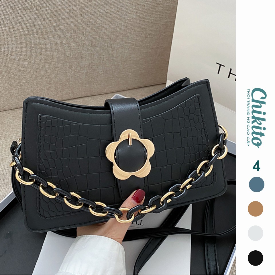 CHIKITO | [RẺ VÔ ĐỊCH - FREESHIP] ⚡ TÚI XÁCH NỮ KẸP NÁCH - Túi Da Vân Phối Xích Đeo Chéo Quảng Châu Cao Cấp Đẹp Giá Rẻ