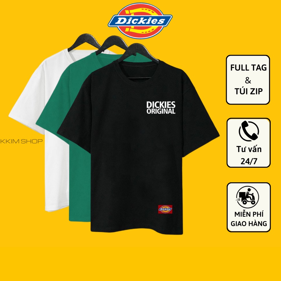 Áo Thun Tay Lỡ Dickies, áo phông Unisex nam nữ Form rộng oversize, chất liệu Cotton. KKIMShop