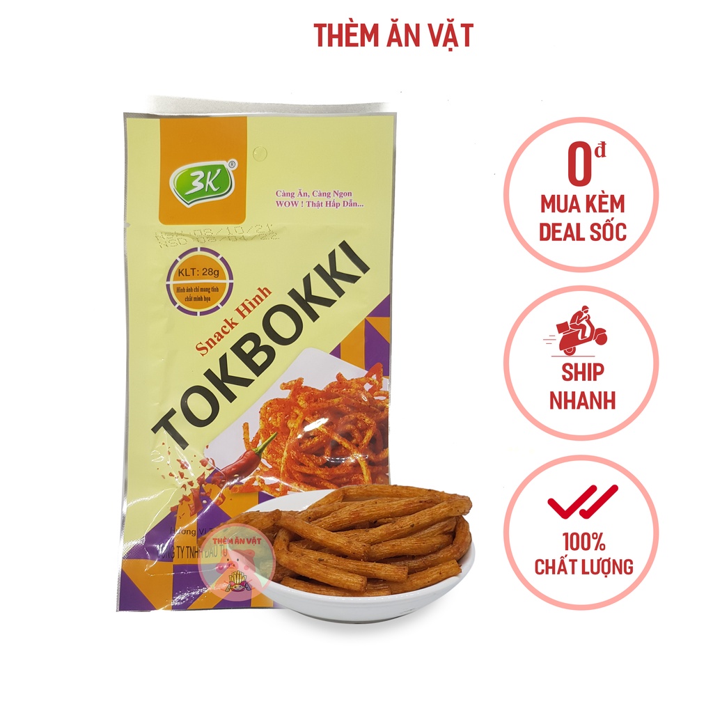 10 Gói Snack Tokbokki Dai Dẻo Thơm Ngon, Vị Chua Cay