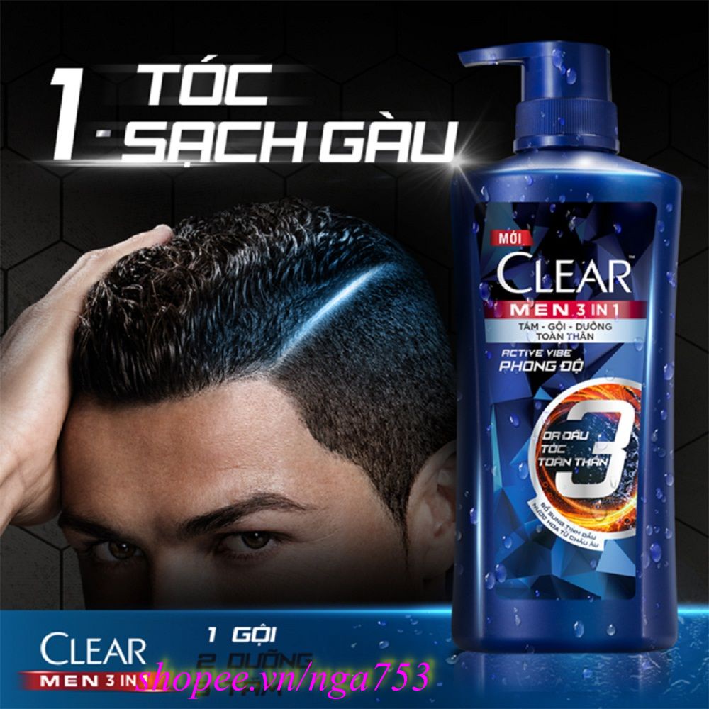 Dầu gội sạch gàu Clear Men Cool Sport bạc hà 630g 100% chính hãng