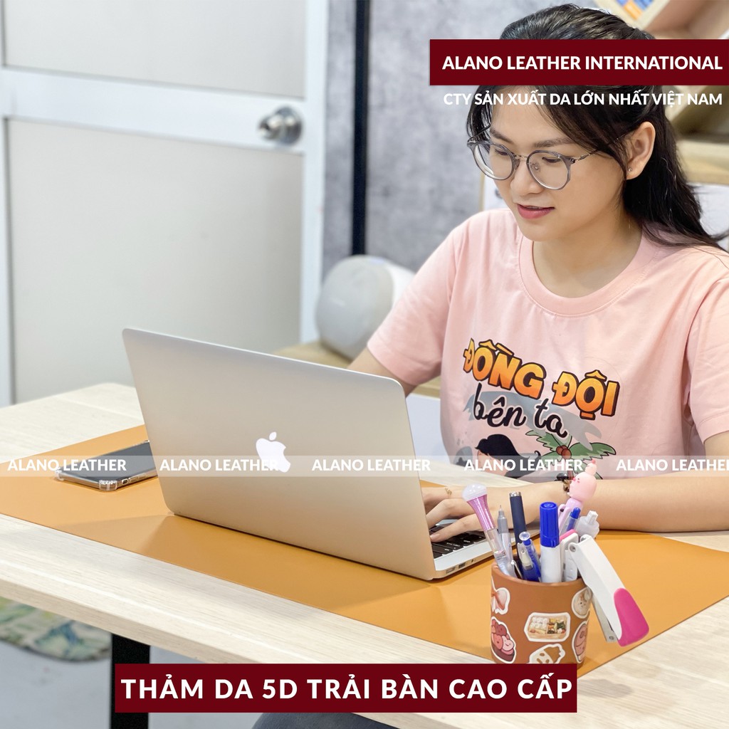 [Hình Thật / Giá Xưởng] Thảm Da Trải Bàn 5D Màu Nâu Da Bò Pastel Chống Thấm, Chống Trầy, Tiện Lợi, Bảo hành 2 Năm Tại Xư