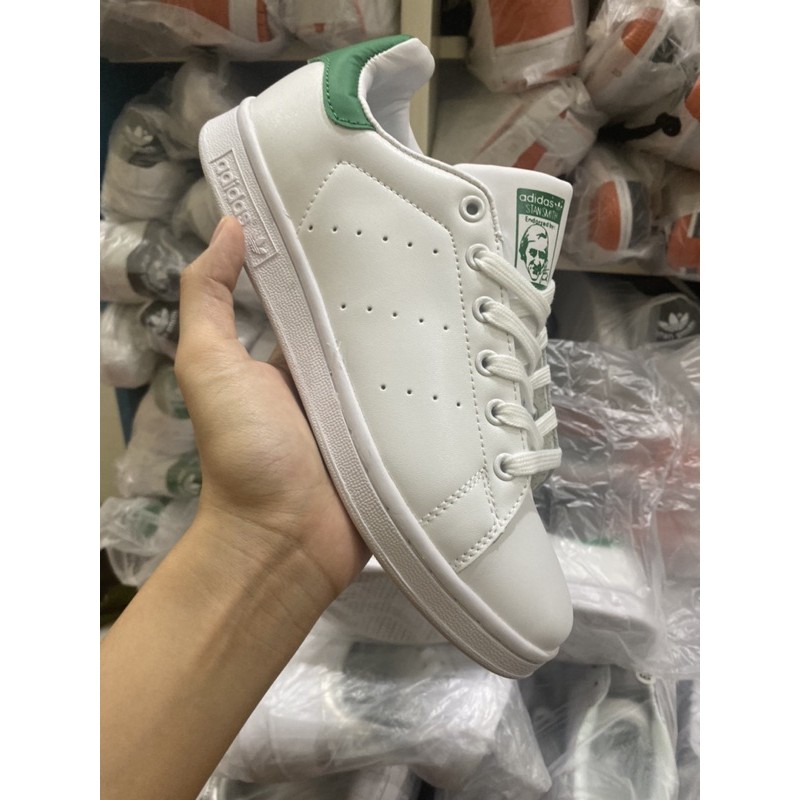 (Video cận cảnh) Giày thể thao sneaker stan smith gót xanh