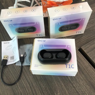 Tai nghe nhét tai không dây QCY T1C - QCY T2C Bluetooth 5.0 công nghệ tần số HiFi ( có dock tự sạc)