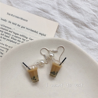 Bông Tai Hình Ly Trà Sữa Ngộ Nghĩnh Phong Cách Hàn Quốc
